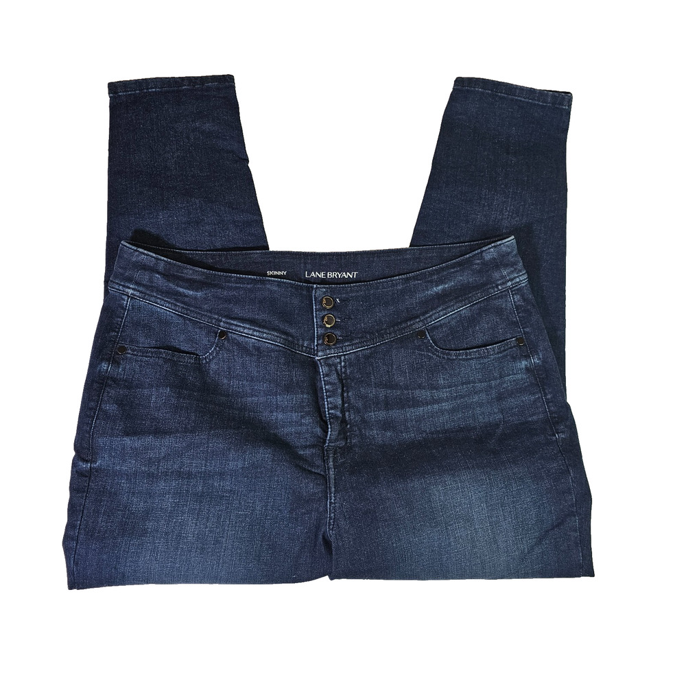 Lane Bryant Women's Skinny Denim High Rise Jeans Size 20 Regular Plus Zip Button